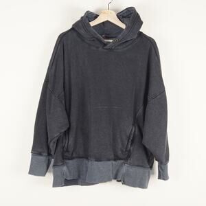 Free People Movement Sprint To The Finish Washed Black Hoodie Womens Sz S